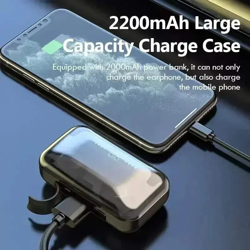 F9-5 Wireless Bluetooth 5.3 Earbuds with LED Power Bank Case