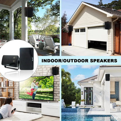 Herdio 3.5" Waterproof Indoor/Outdoor Wall Mount Speakers (Pair, 200W)