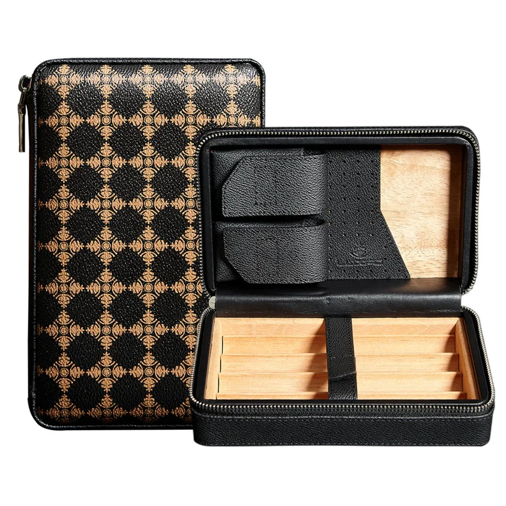 4-Cigar Cedar Wood Cigar Humidor Box