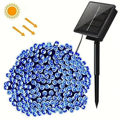 8 Modes Solar LED String Fairy Lights, Outdoor Waterproof Festoon Garland Lamps