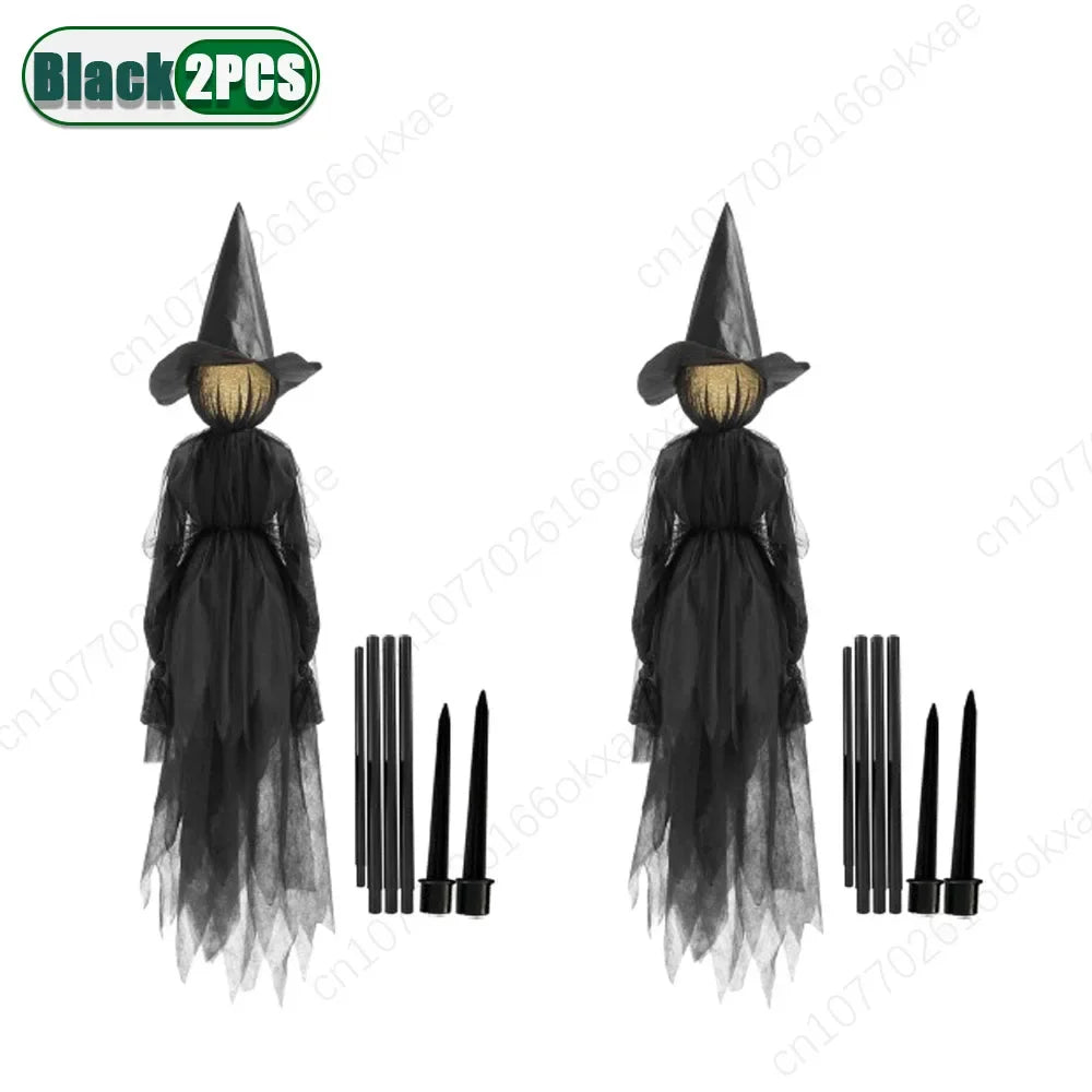 3PCS Halloween Light Up Hand-Holding Witches, Sound-Activated Glow Decorations