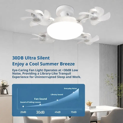 Drone-Style LED Ceiling Fan Light with Remote Control