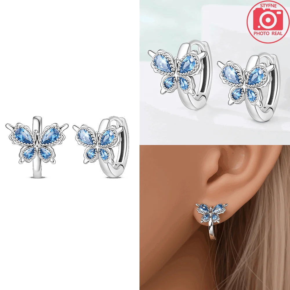 925 Sterling Silver Dancing Bee Hoop Earrings – Cute Enamel Zircon Jewelry