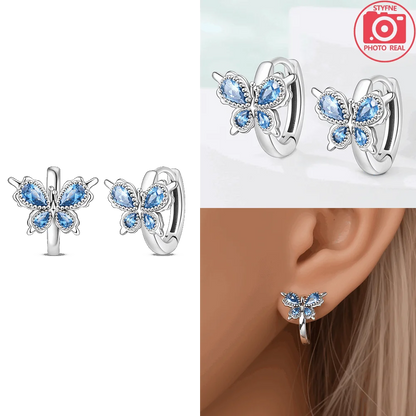925 Sterling Silver Dancing Bee Hoop Earrings – Cute Enamel Zircon Jewelry