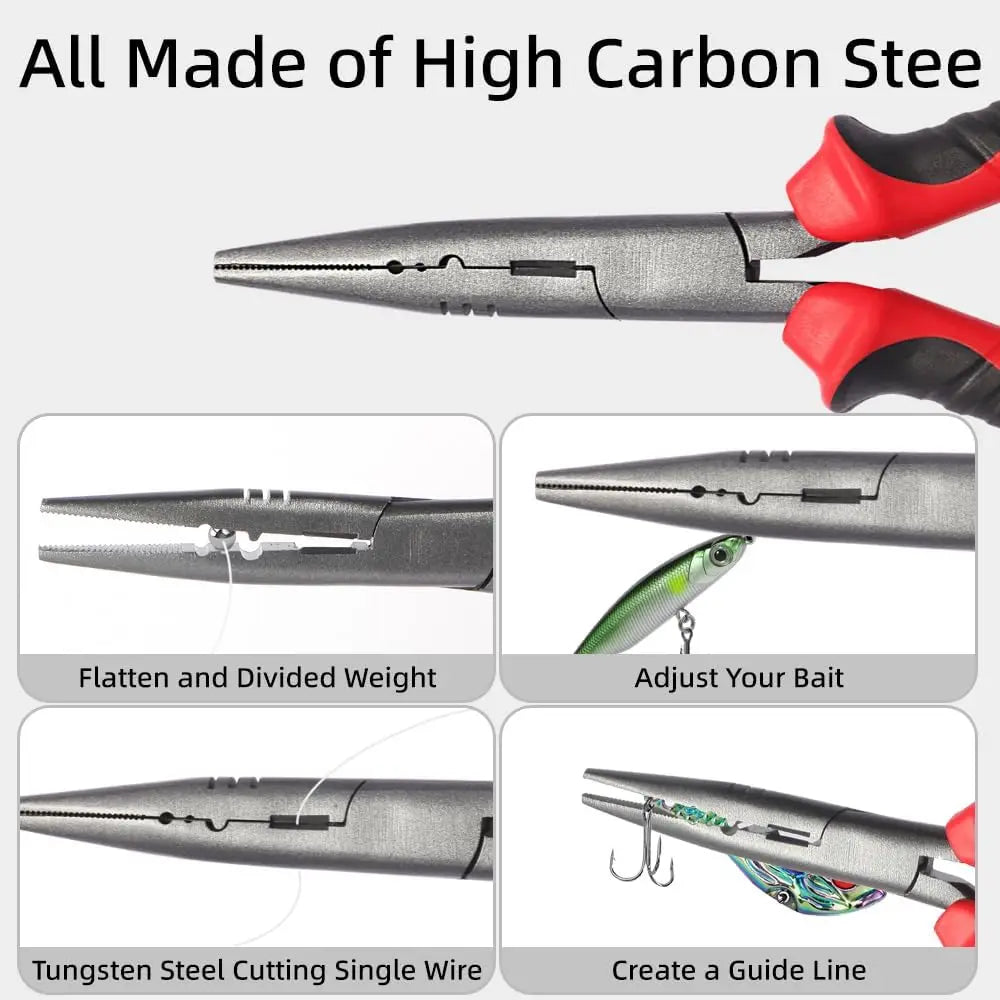 Fishing Pliers with Tungsten Cutters