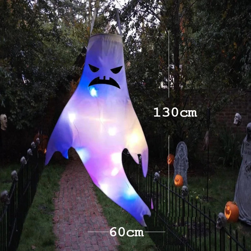 Hanging LED Light-Up Halloween Ghost Outdoor Decoration