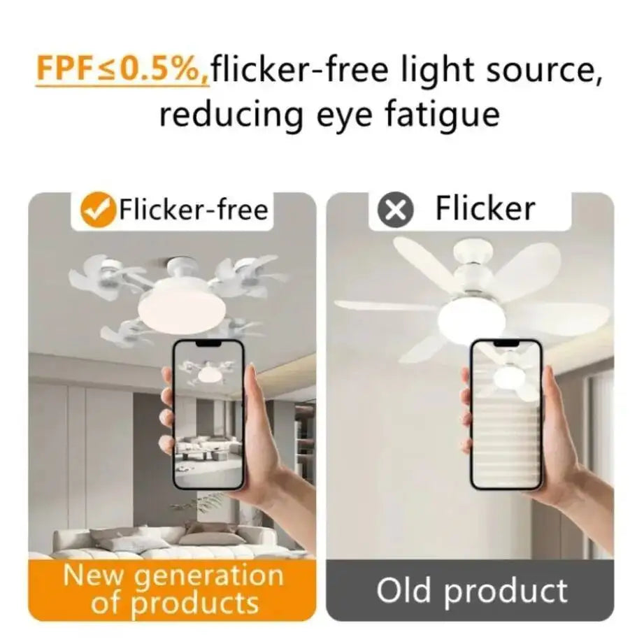 2-in-1 Drone-Design E27 LED Ceiling Fan Light Bulb with Remote