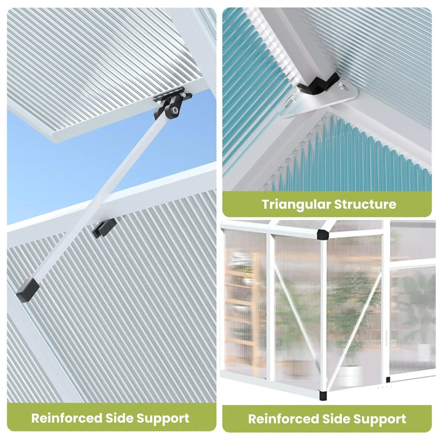6x7ft Walk-in Kit Polycarbonate Roof Vent Heavy Duty Aluminum Frame
