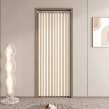 Folding Accordion Pleated Room Divider & Retractable Door Curtain