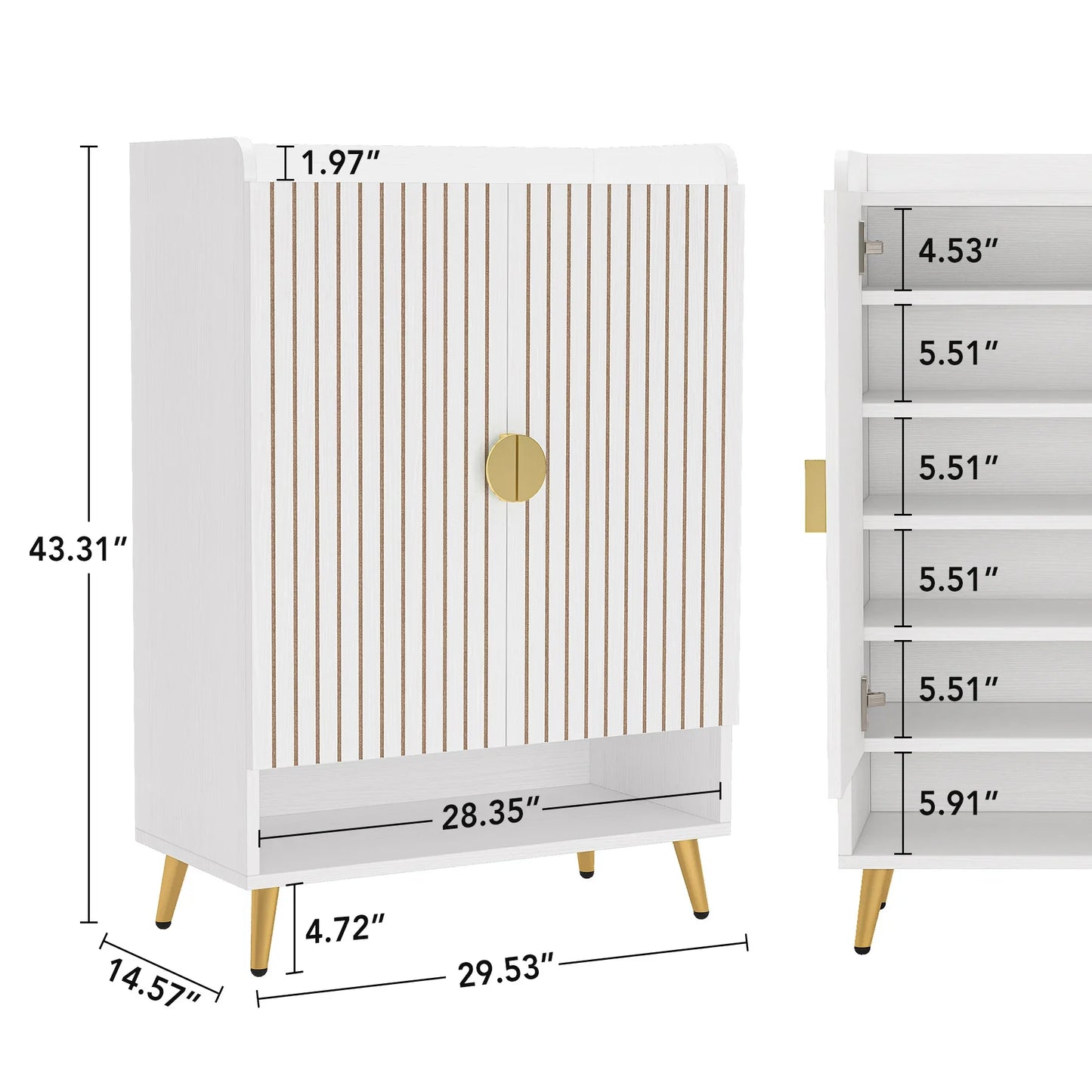 Tribesigns 7-Tier Shoe Cabinet with Doors