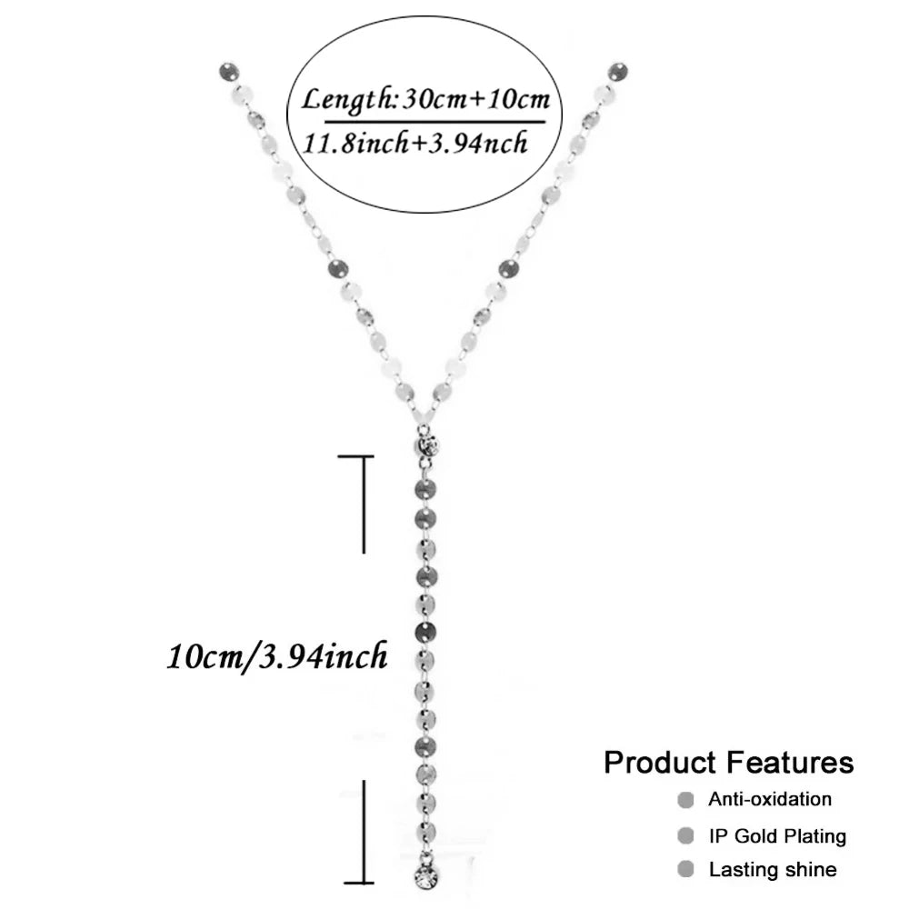 Stainless Steel Multilayer Sequined Choker Necklace