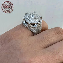 Solid 925 Sterling Silver Iced King Crown Ring