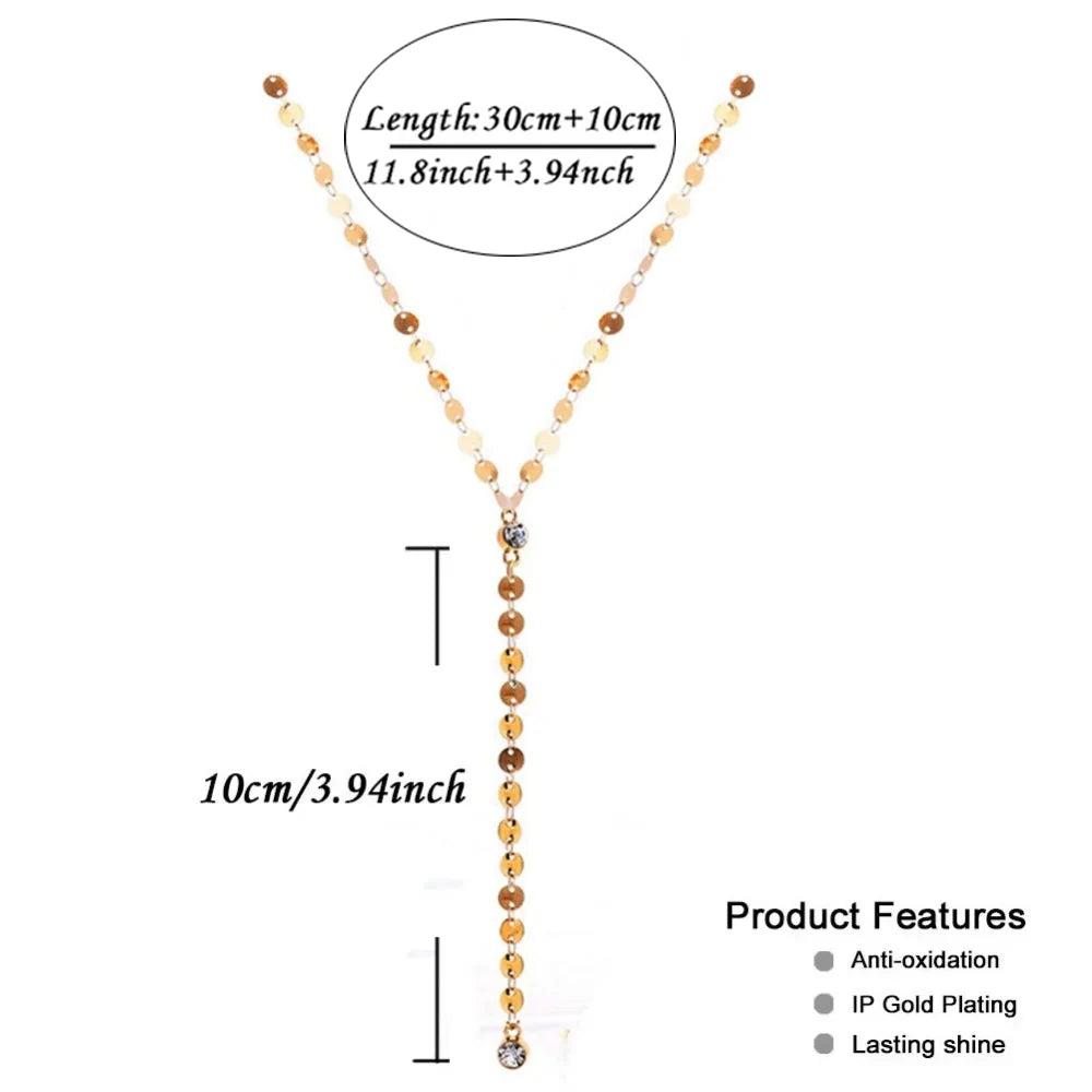 Stainless Steel Multilayer Sequined Choker Necklace
