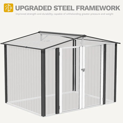 8 X 6FT Outdoor Storage Shed, Large Metal Tool Sheds
