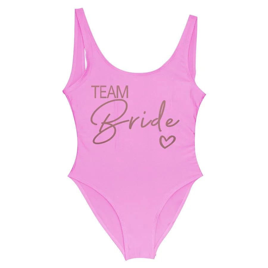 Women’s "Bride" & "Team Bride" One-Piece Swimsuit