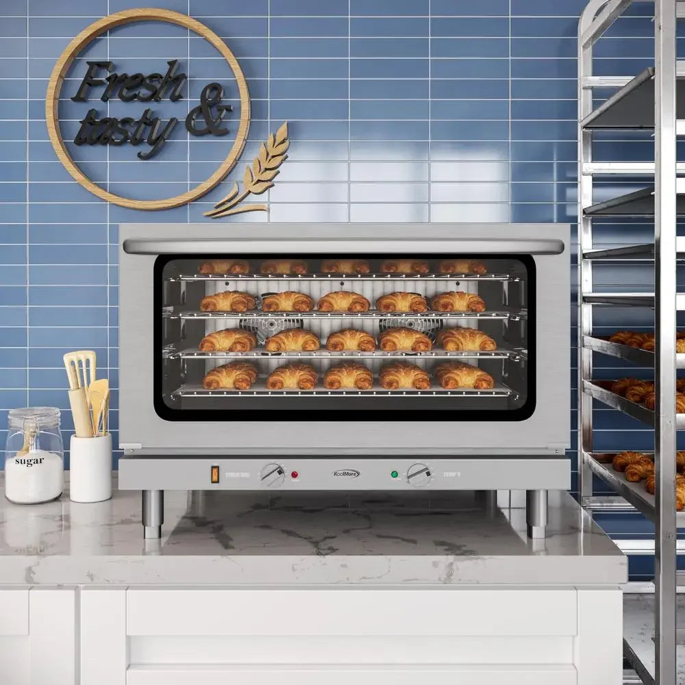 Stainless Steel 3500W 32in Commercial Countertop Convection Oven with 4 Racks