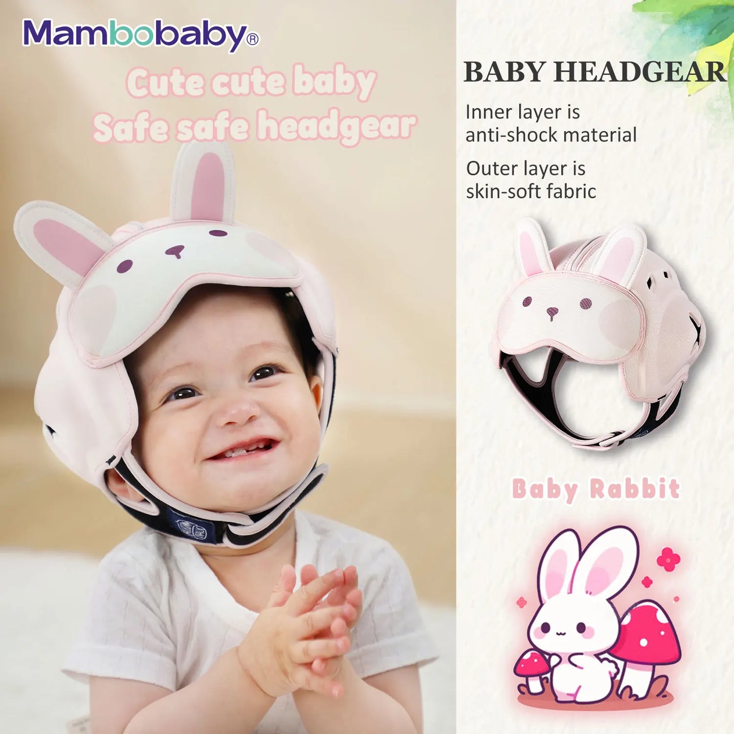 Mambobaby Safe Anti-Shock Baby Helmet Head Protector