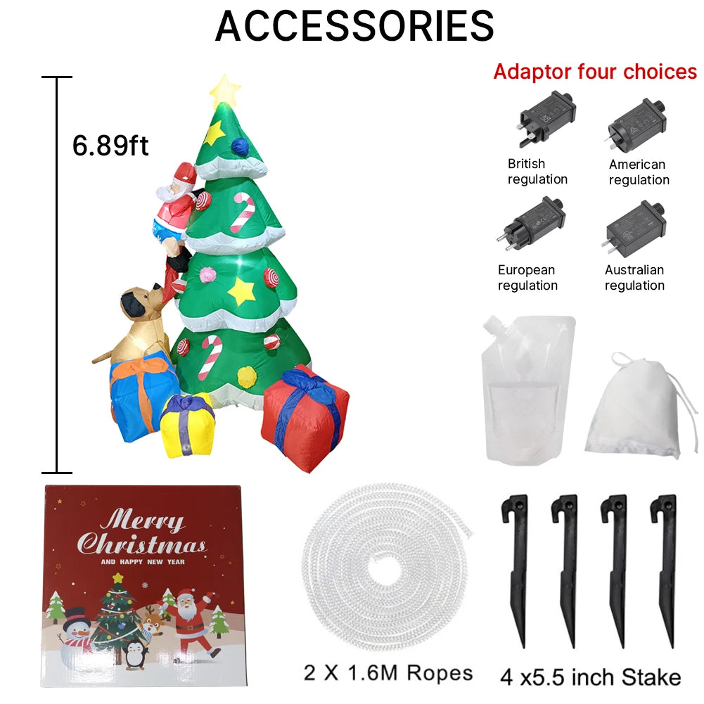 Inflatable Christmas Decorations with Built-in LED Lights