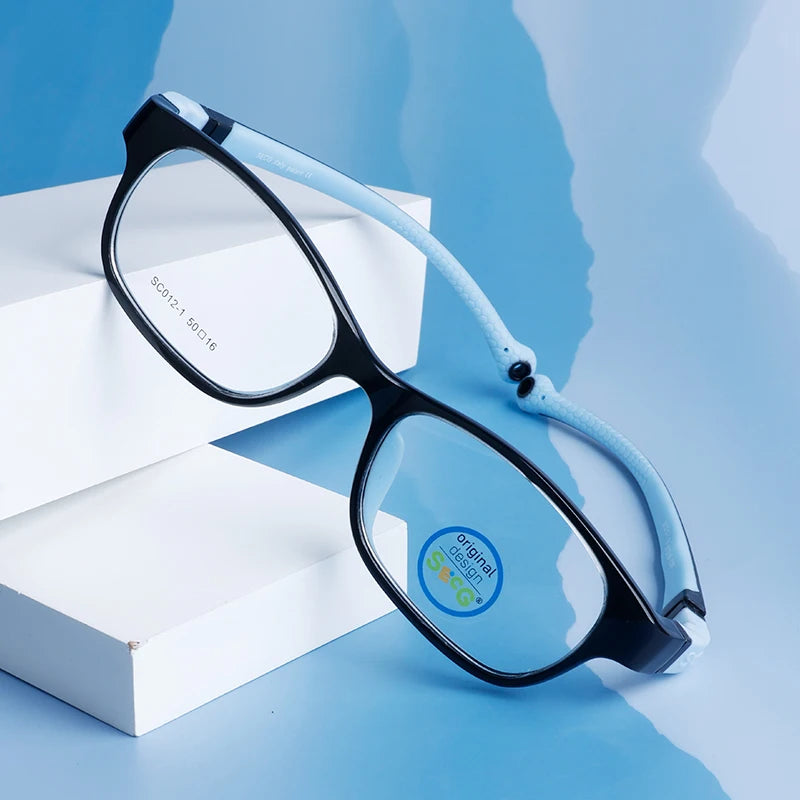 SECG Kids Flexible Silicone Eyeglass Frames - Lightweight TR-90 Sports Glasses