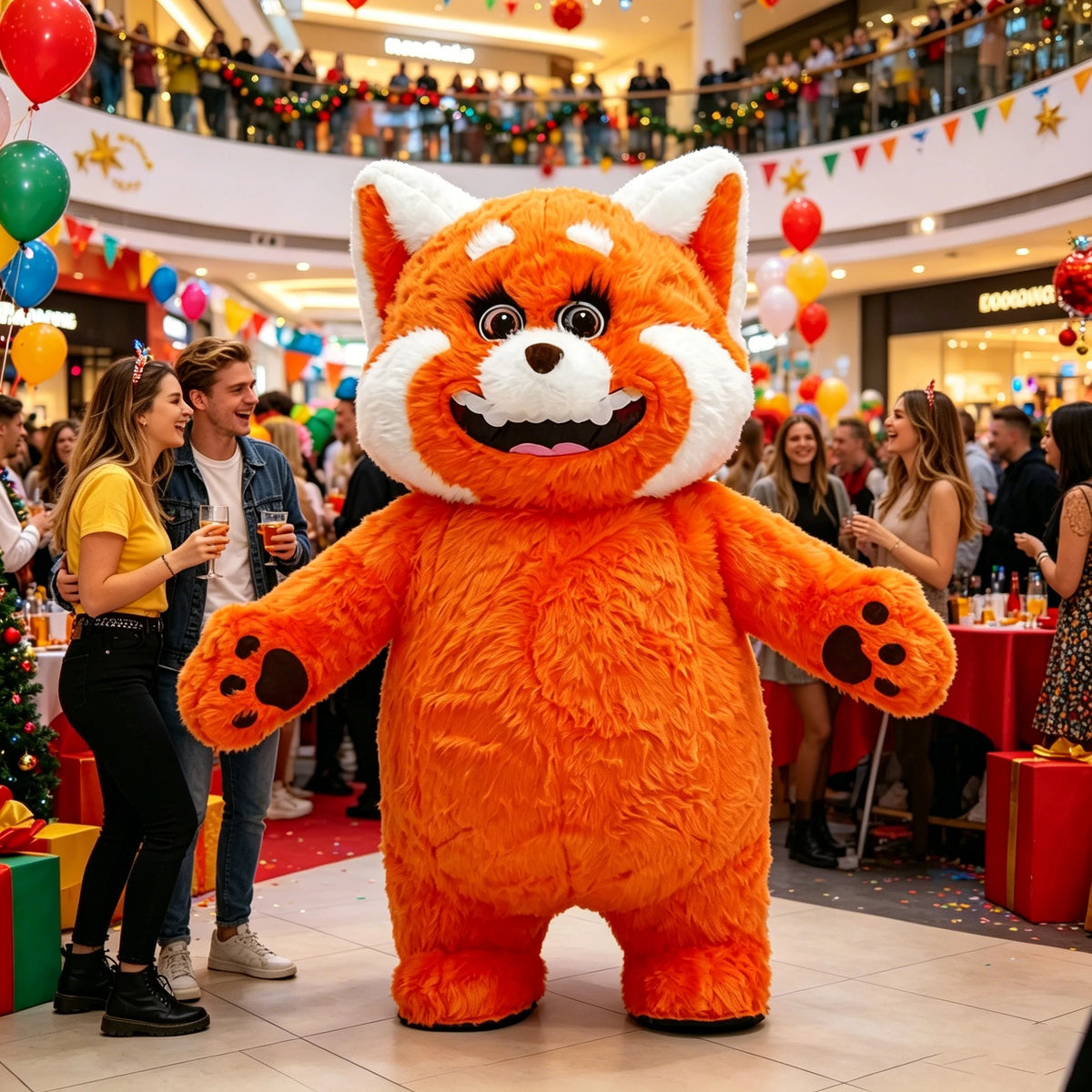 Adult 2.2M Orange Raccoon Inflatable Mascot Costume – Party Outfit