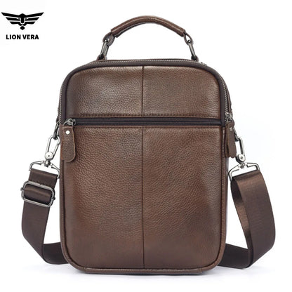 LION VERA Men's Genuine Leather Shoulder Bag & Crossbody Purse