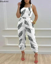 Open Back Printed Jumpsuit