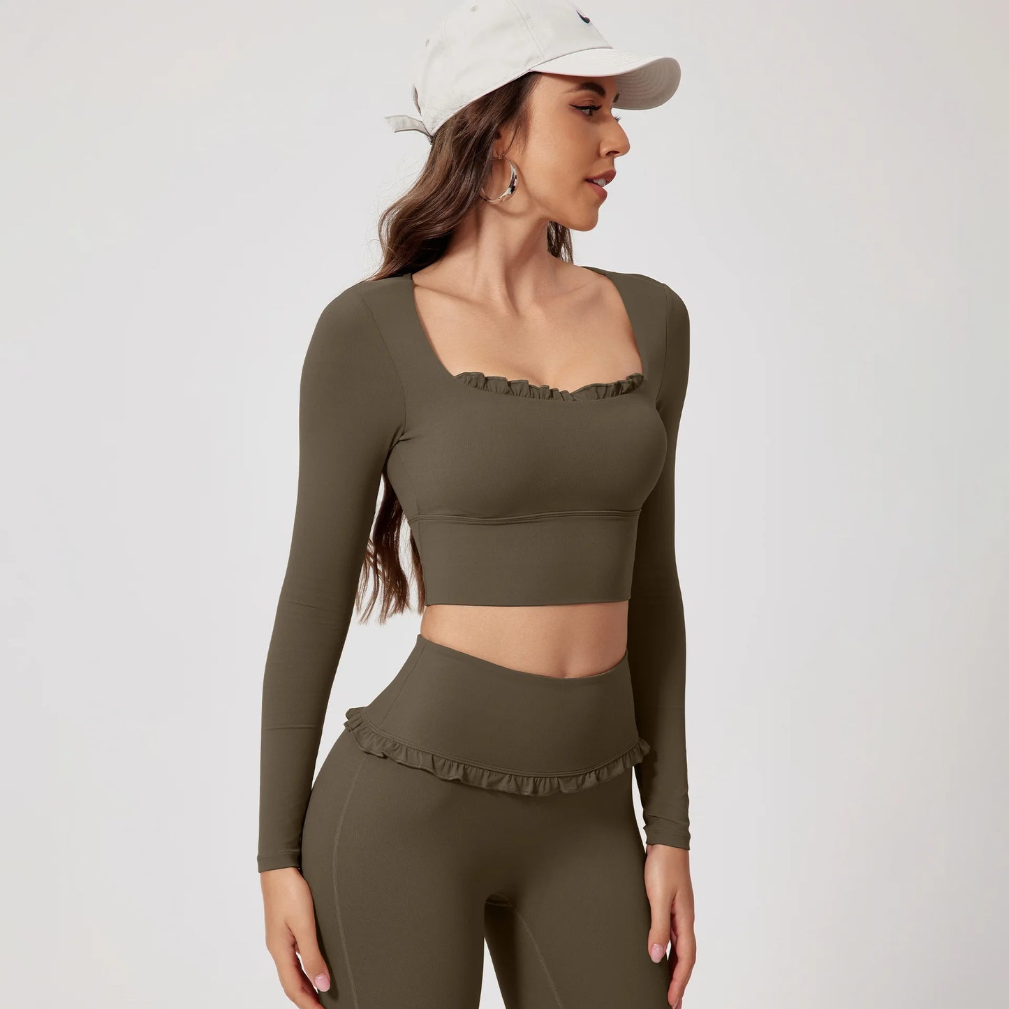 2Pcs Quick-Dry Long-Sleeved Shirt & Leggings Set