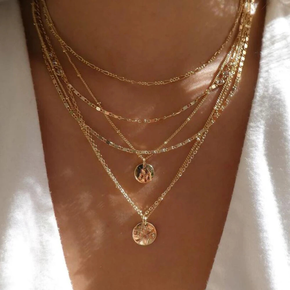 5pcs Simple Braided Bead Chain Necklaces