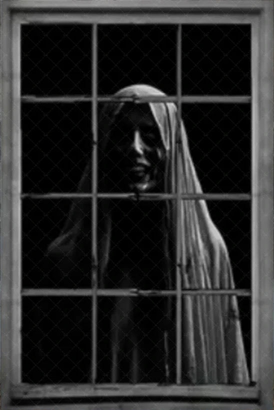Scary Halloween Window Curtain & Backdrop