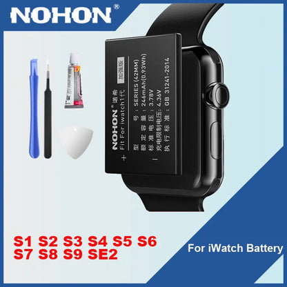 NOHON Replacement Battery for Apple Watch Series 1-9 & SE with Repair Tool Kit