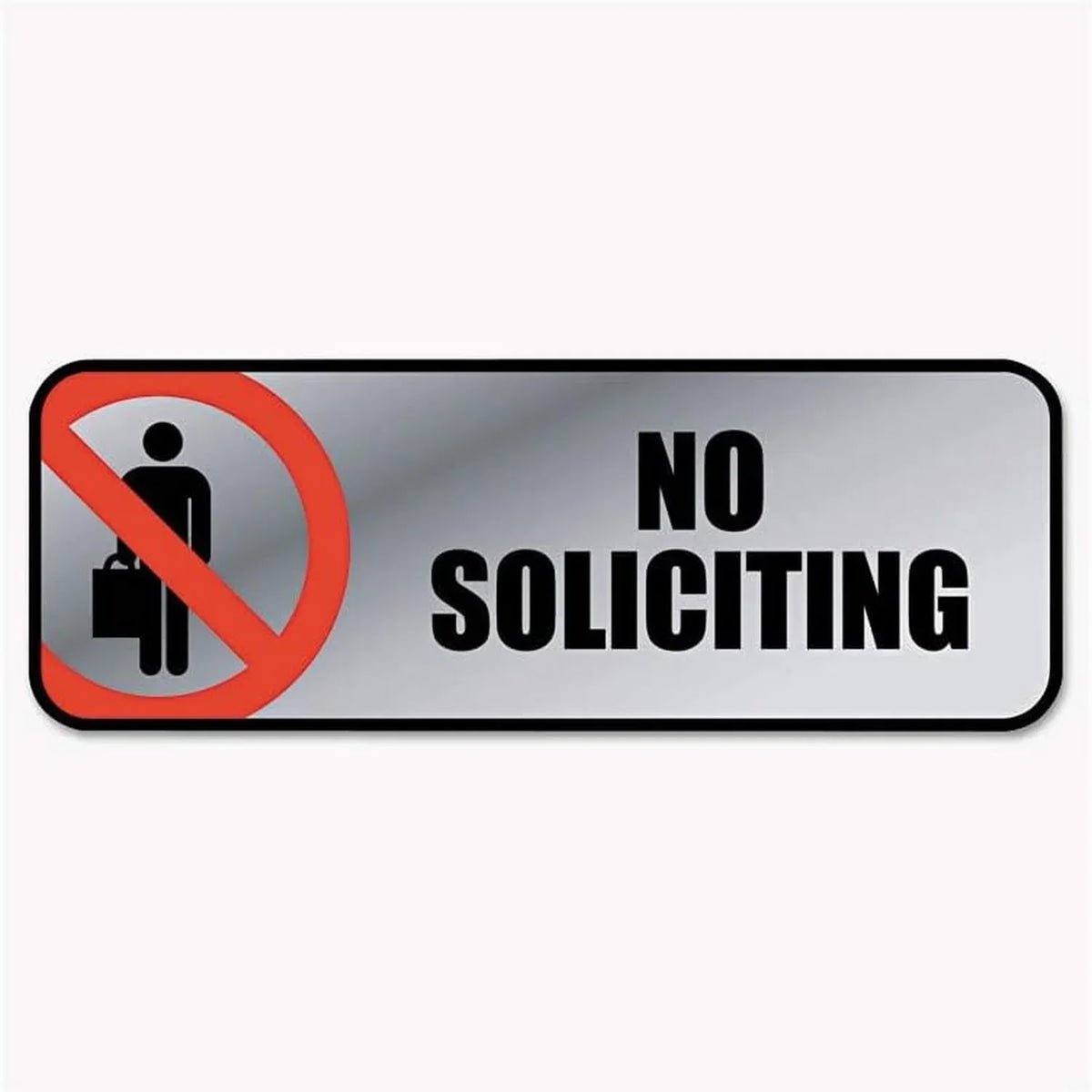 No Soliciting Vintage Metal Aluminum Sign