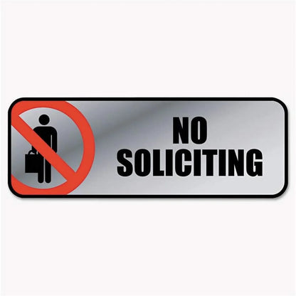 No Soliciting Vintage Metal Aluminum Sign
