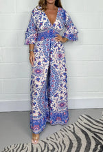 Fashion Print Wide Leg High Waist Jumpsuit