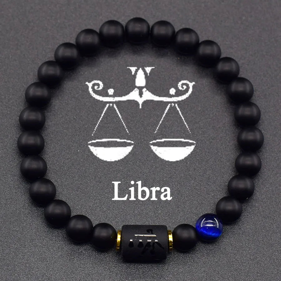 Natural Tiger Eye 12 Zodiac Bead Bracelet