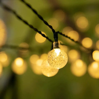 Outdoor Solar Crystal Globe String Lights (IP65 Waterproof)