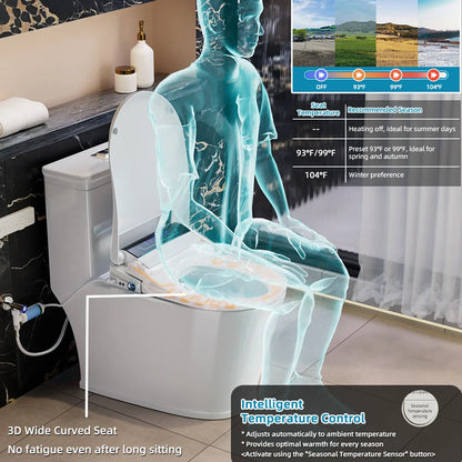 Sanyipace Smart Toilet Seat with Dual Nozzle for Rear Wash
