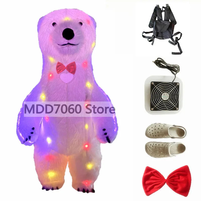 Giant Panda & Polar Bear Inflatable Costume – Adult Walking Plush Mascot Suit for Cosplay & Parties