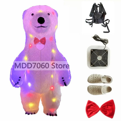 Giant Panda & Polar Bear Inflatable Costume – Adult Walking Plush Mascot Suit for Cosplay & Parties
