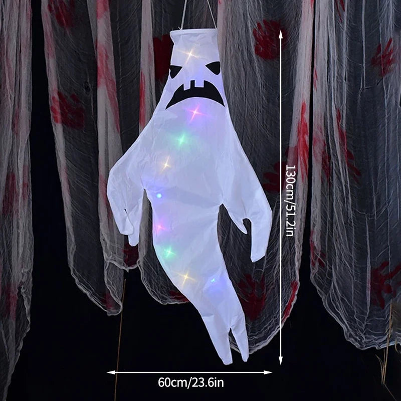 Hanging LED Light-Up Halloween Ghost Outdoor Decoration