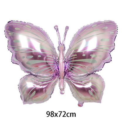 Large Butterfly Aluminum Foil Balloon - Party Decor & Photo Prop