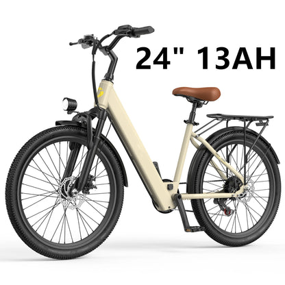 Electric Bicycle 36V Lithium Battery 500W Peak Motor 21-Speed Gear System - Eco-Friendly Transport