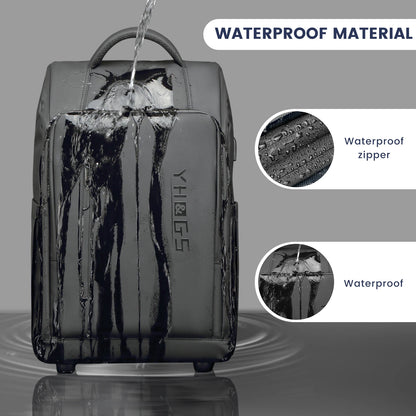 USB Charging Trolley Luggage Backpack with Wheels