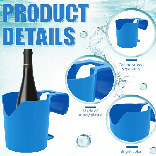 No-Punch Above Ground Poolside Cup Holder & Storage Shelf