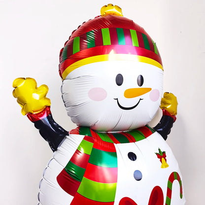 Large Standing 4D Foil Christmas Balloon - Inflatable Holiday Decor with Base