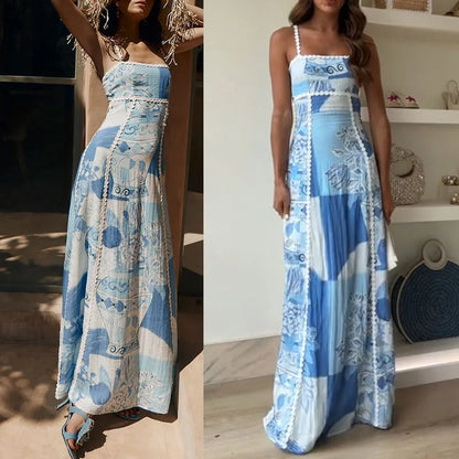 Women's Tie-Dye Spaghetti Strap Ankle-Length Sundress