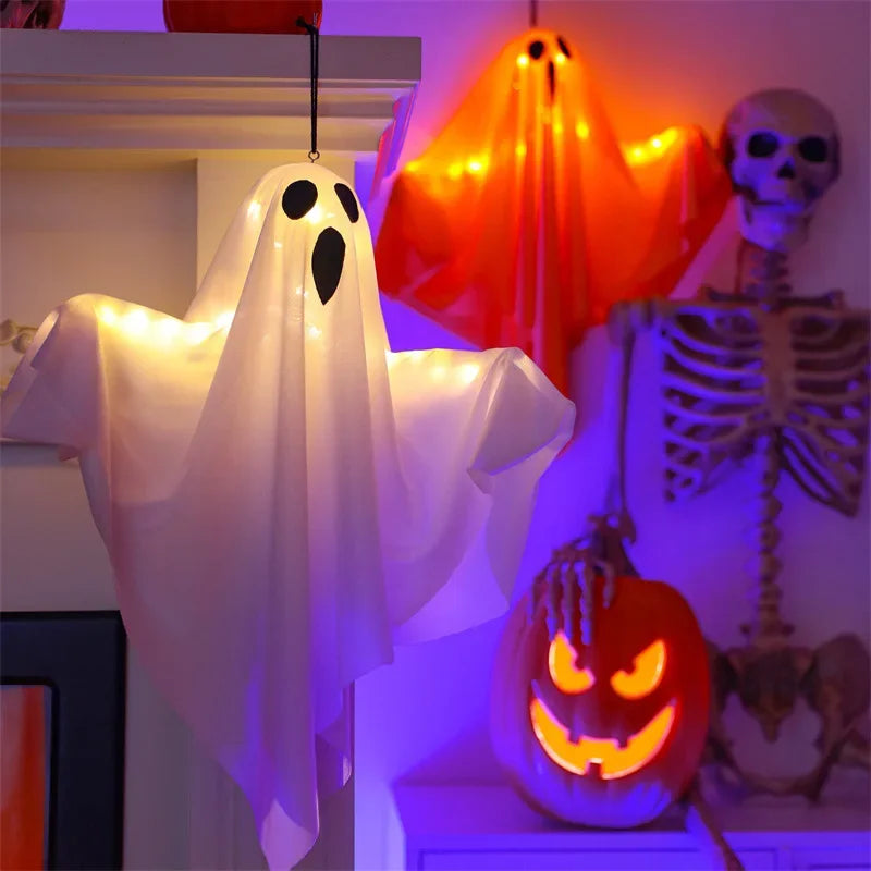 Hanging LED Light-Up Ghost Halloween Decoration