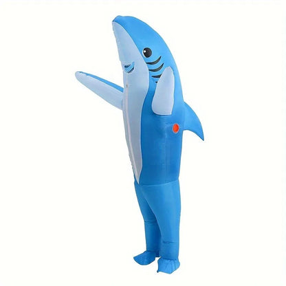 Standing Shark Inflatable Costume - Blow Up Party Outfit for Halloween