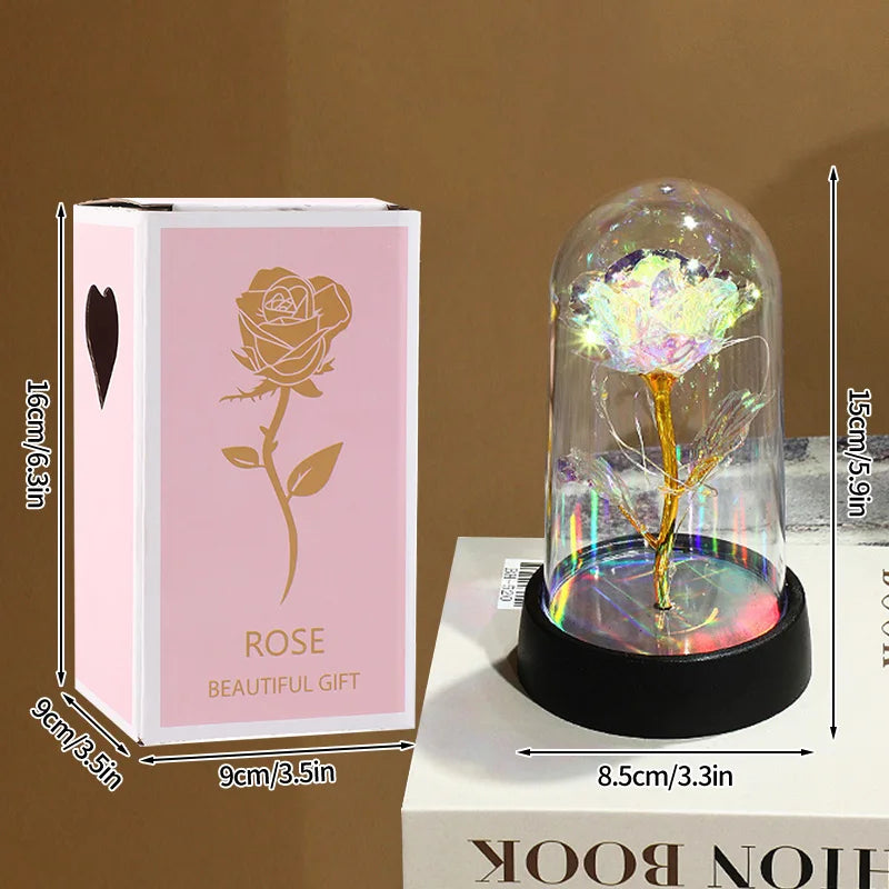 Artificial Eternal Rose LED Light in Glass Cover
