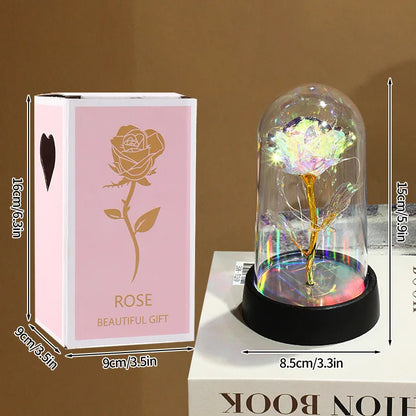 Artificial Eternal Rose LED Light in Glass Cover