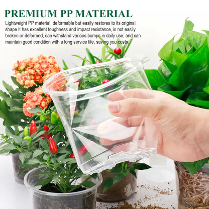 30-Pack Clear Plastic Nursery Pots with Drainage Holes